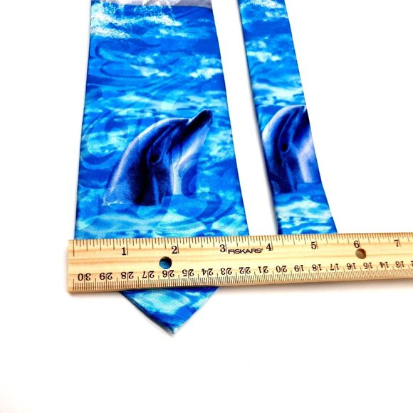 Steven Harris Mens Tie Dolphin Tropical Ocean Office Casual Marine Vacation Gift - Picture 3 of 5